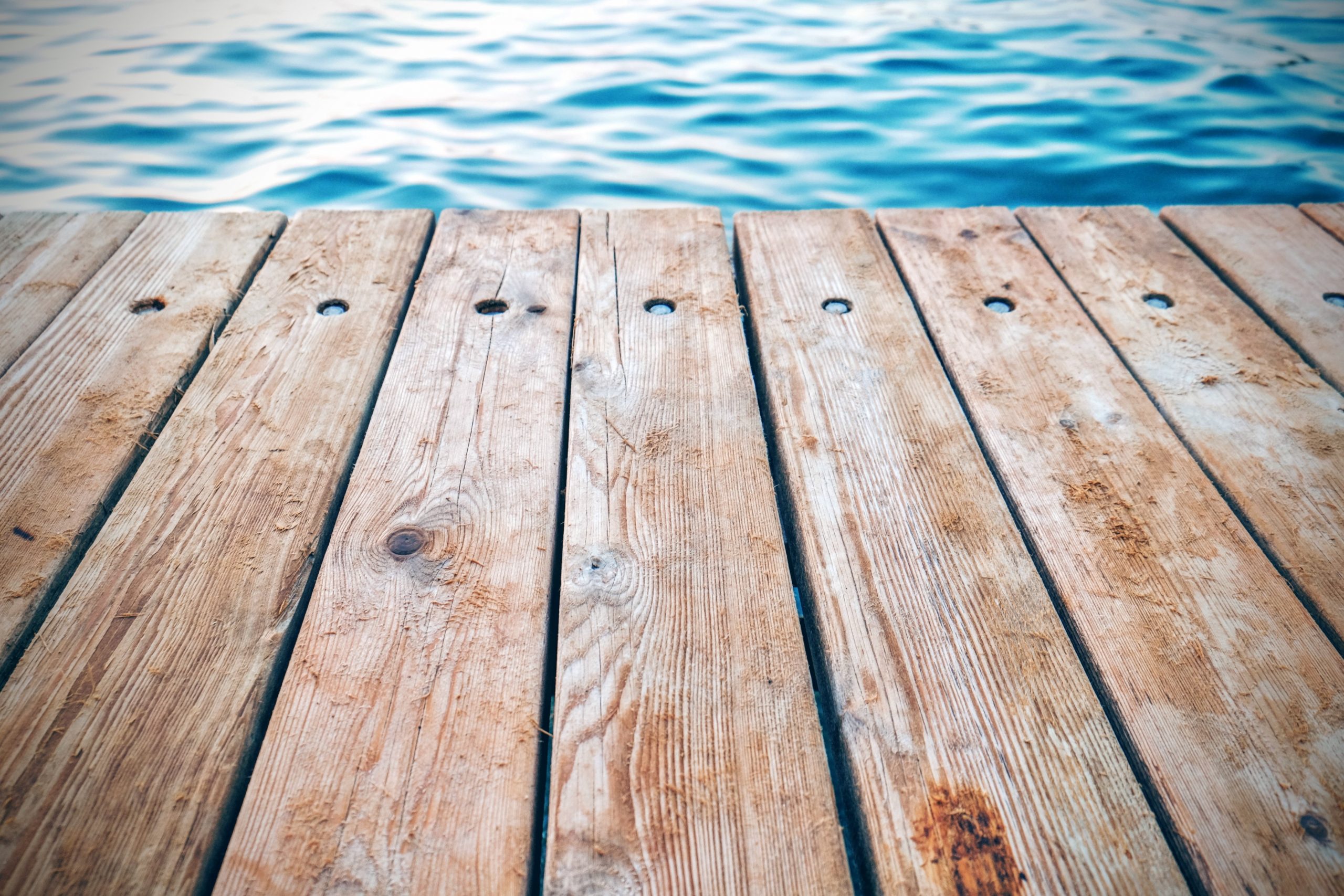 wood decking by water